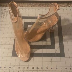 Clear Nude Booties